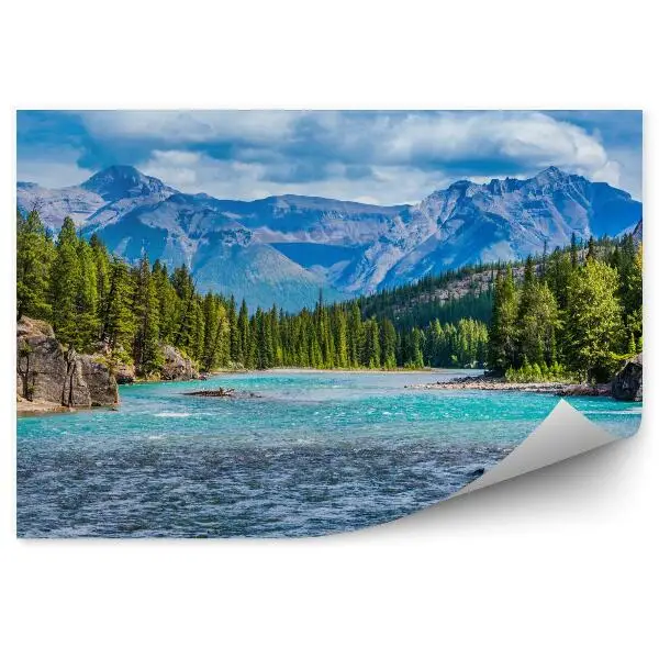 Papier peint panoramique Magnifique paysage canadien montagnes rivière