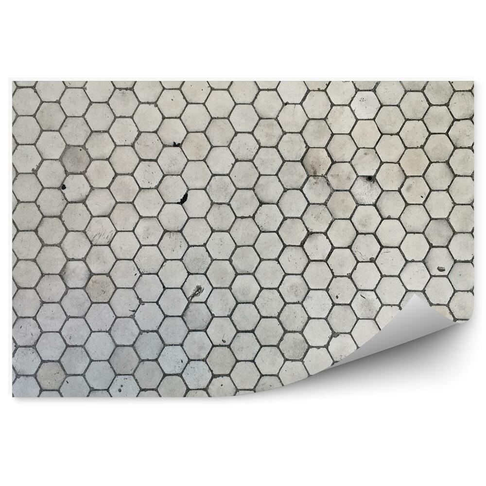 Papier peint Sol hexagonal en mosaïque