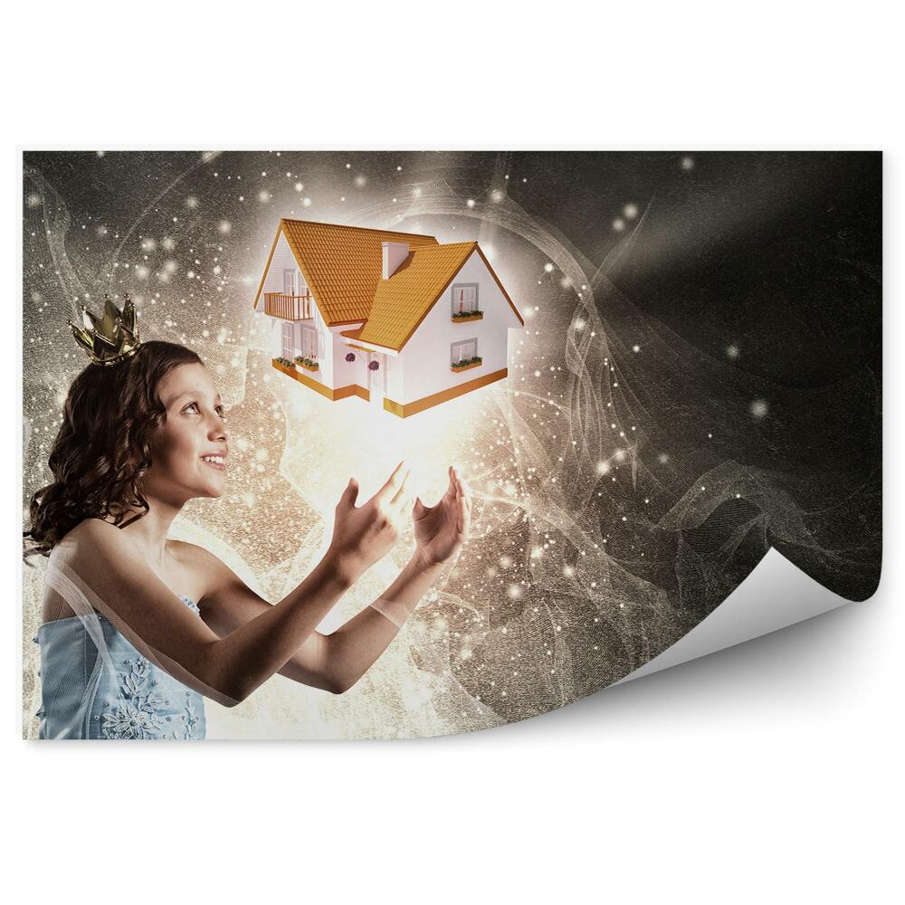 Papier peint panoramique Petite princesse maison magique