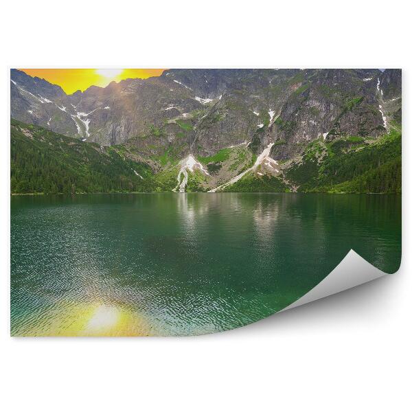 Papier peint Coucher de soleil sur Morskie Oko Tatry Pologne