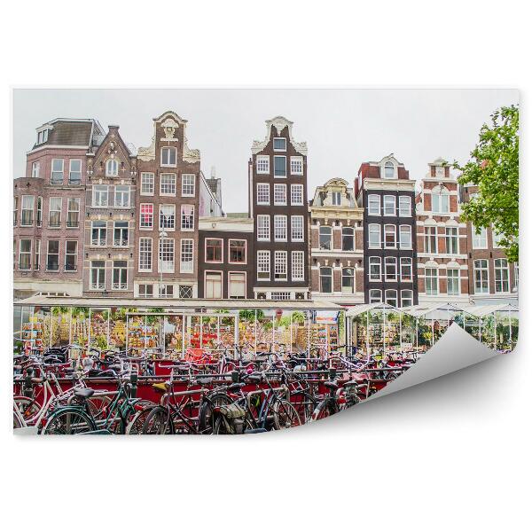 Papier peint Parking à vélos à Amsterdam