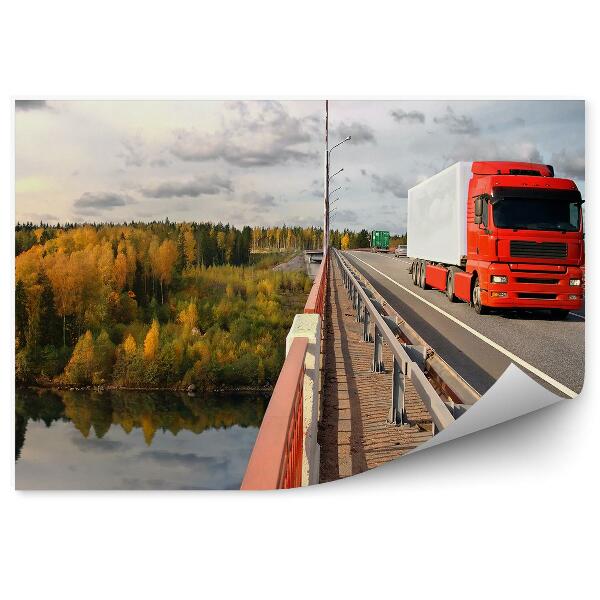 Papier peint Camion sur un pont