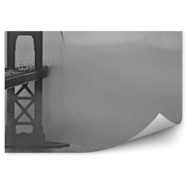 Papier peint Sépia Pont De La Porte D'or Voitures Océan San Francisco