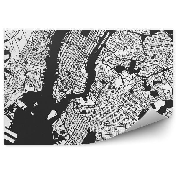 Tapisserie panoramique New York City Manhattan Map