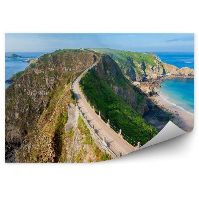 Papier peint Isthme De Sark Îles Normandes Océan Rochers Chemin Grande Bretagne