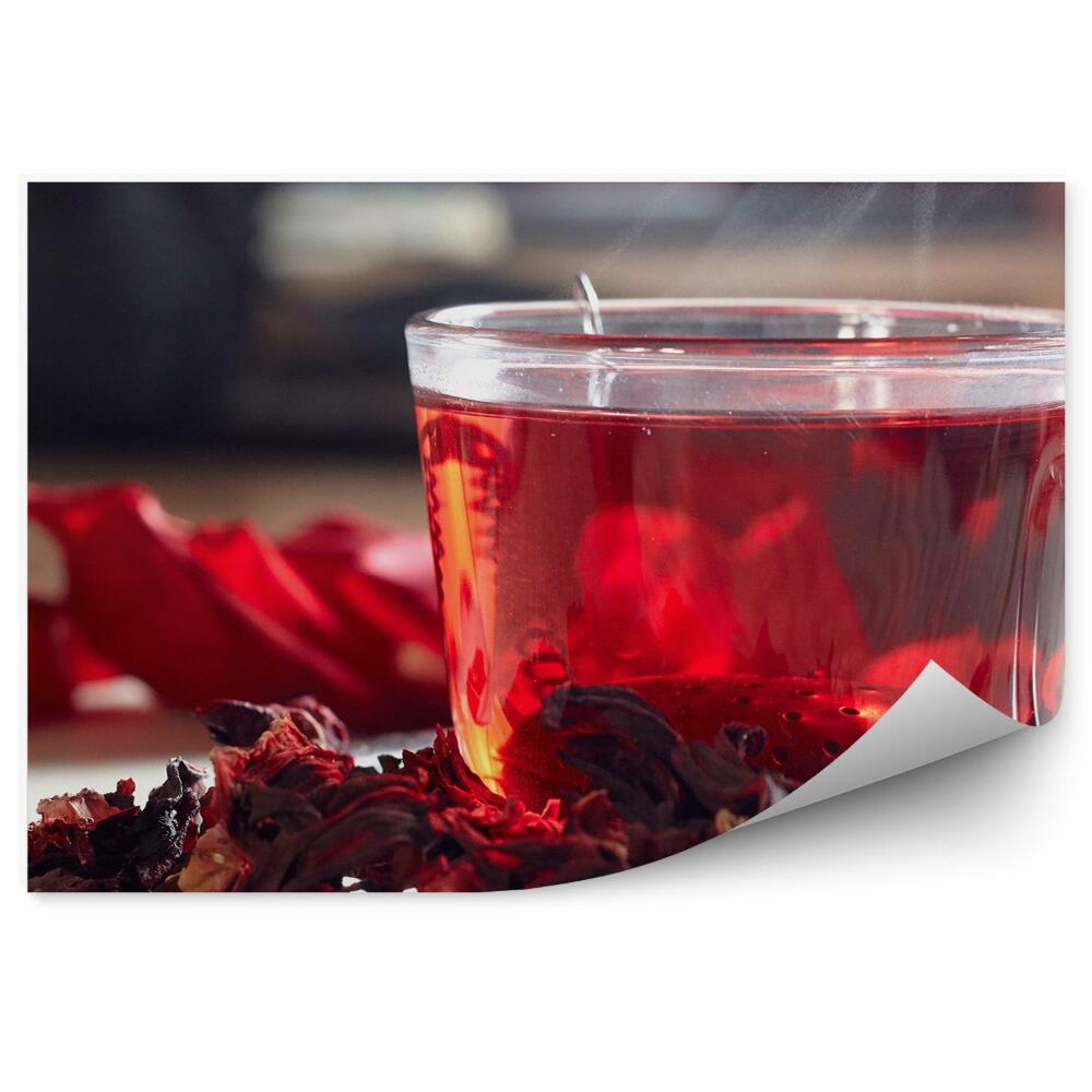 Tapisserie panoramique Tasse à thé hibiscus séché