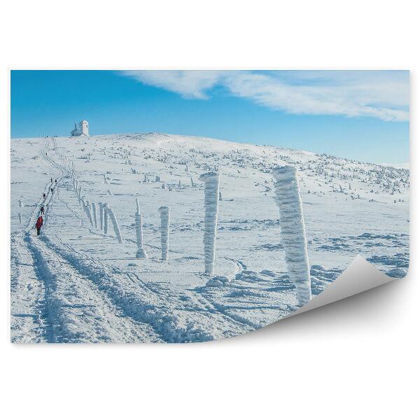 Papier peint Route De Montagne Hivernale Krkonoše Escalade Neige