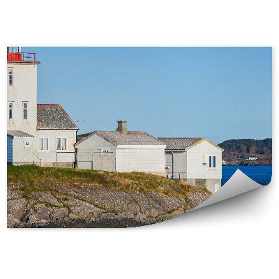 Papier peint Phare mer norvège ciel bleu