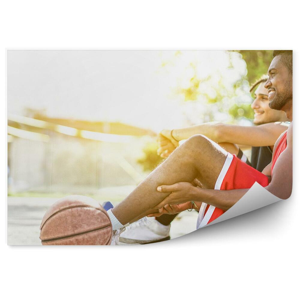 Papier peint Joueurs de basket-ball, terrain de jeu, arbre, joie