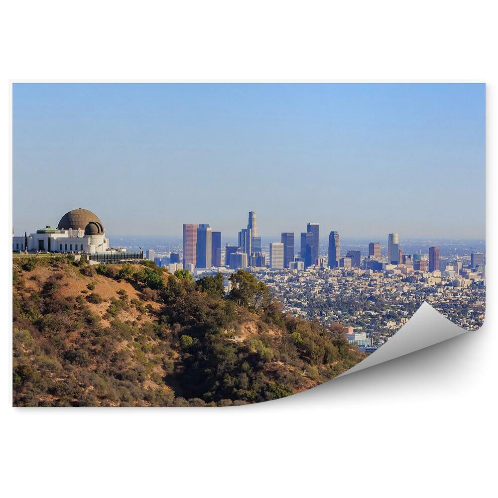 Papier peint Gratte-ciel Temple Hill Arbres Los Angeles Ciel