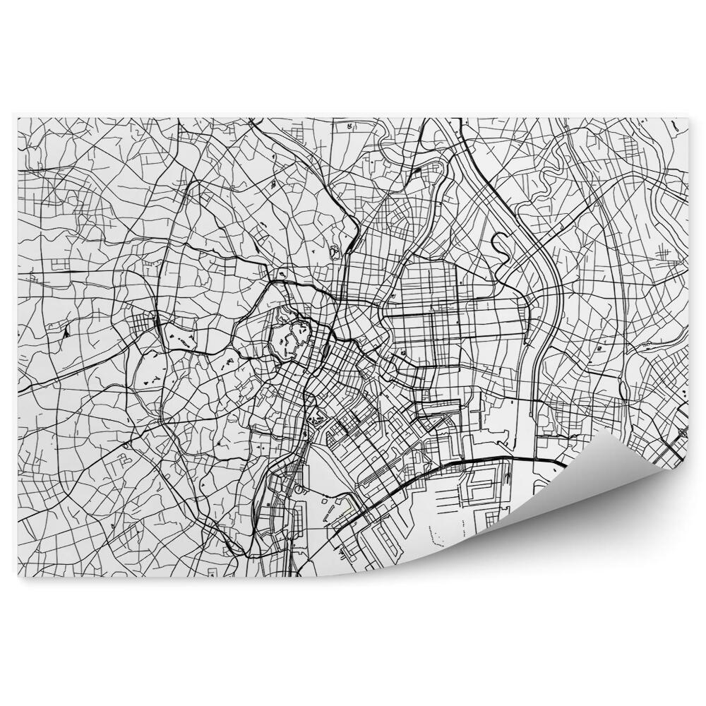 Papier peint Japon tokyo city plan projection map