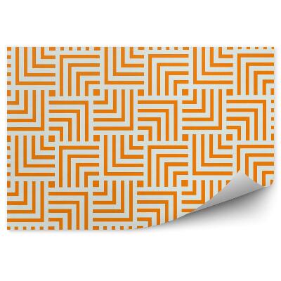 Tapisserie panoramique Motif géométrique orange