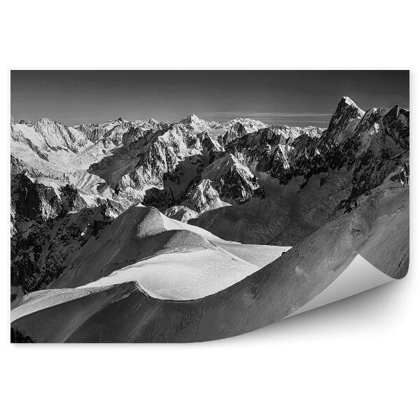 Papier peint Sépia Vue Panoramique Mont Noir Hiver Neige