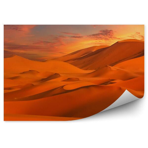 Papier peint Dunes Rouges Désert Merzouga Coucher De Soleil