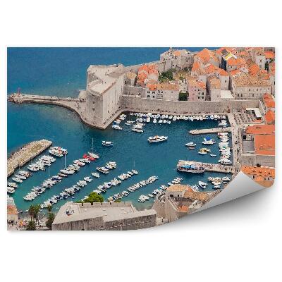 Papier peint Croatie ville maisons panorama bateaux