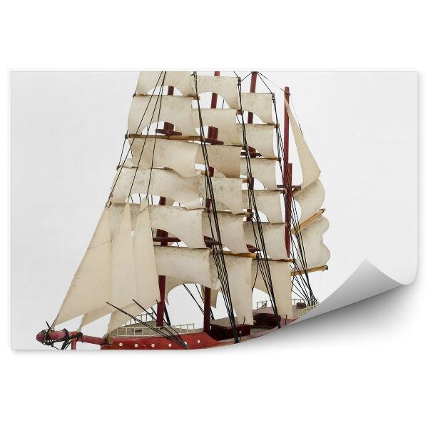 Papier peint Modèle de bateau en bois fond blanc