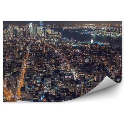 Papier peint Vue d'oiseau New York Gratte-ciel Lumières