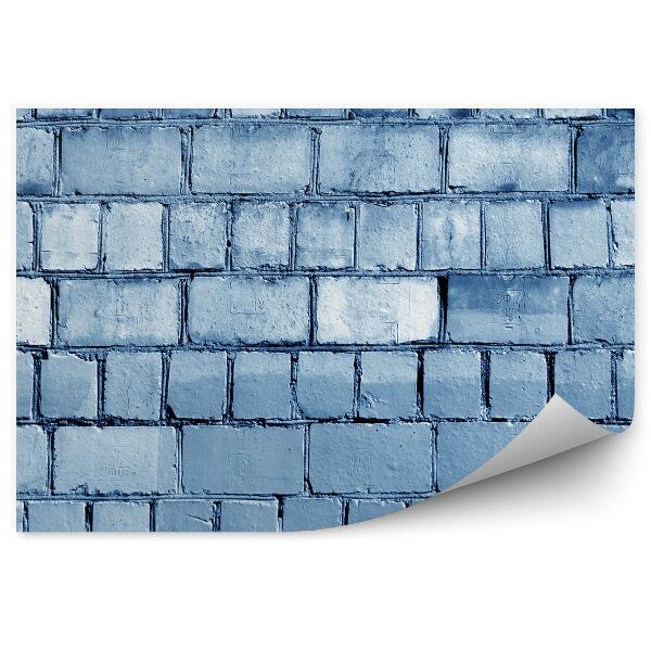 Papier peint Mur de briques bleues