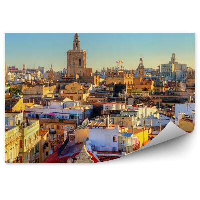 Papier peint Vue Aérienne Vieille Ville Valence Ciel