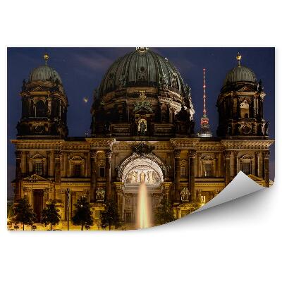 Papier peint Berlin Cathédrale Fontaine Nuit Personnes