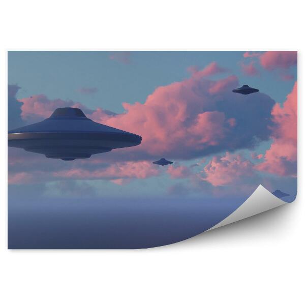 Papier peint 3d Ufo Nuages Ciel Vue Mer