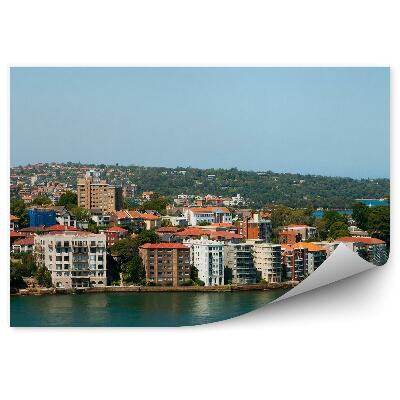 Papier peint Gratte-ciel Arbres Bateaux Océan Ciel Sydney