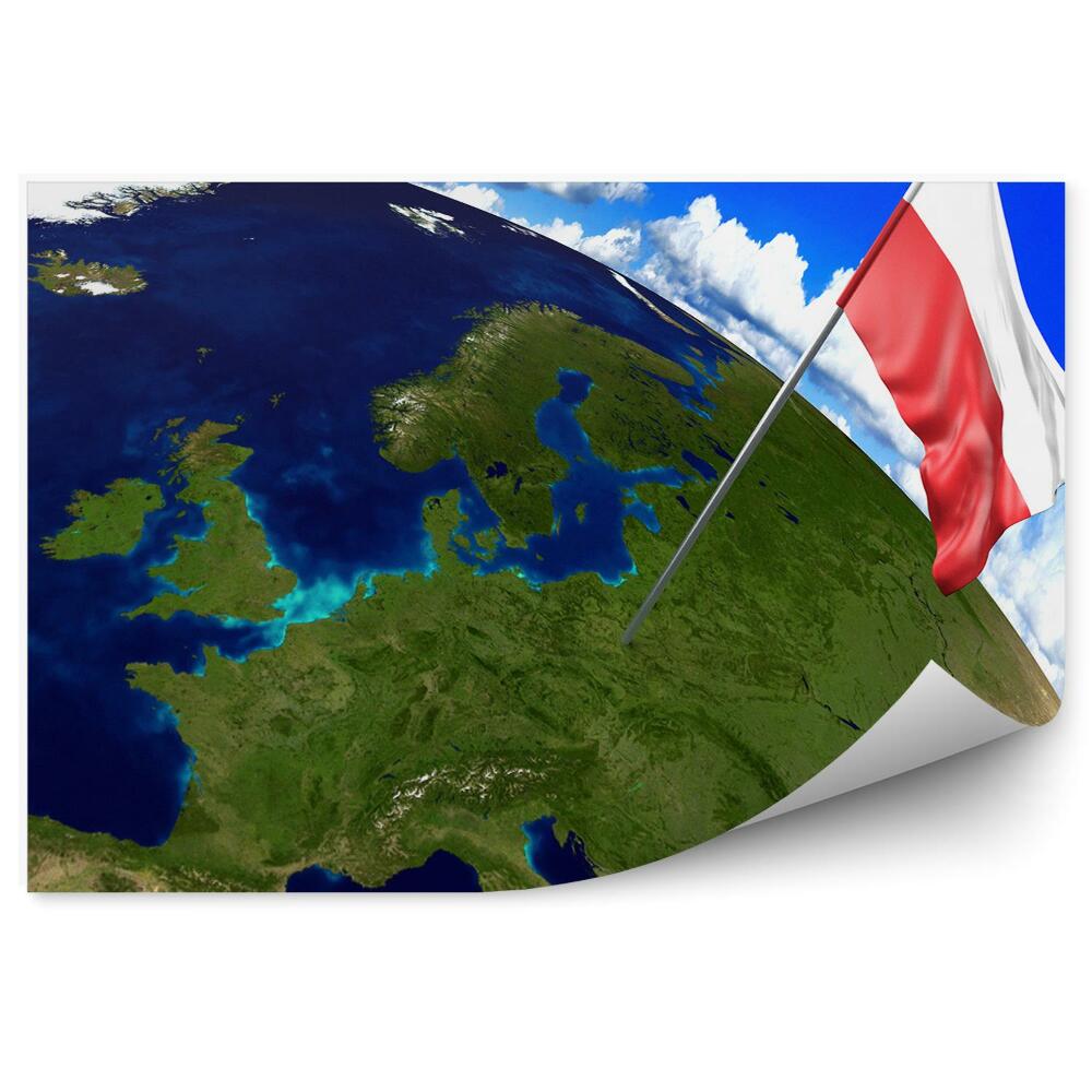 Papier peint Pologne dans le drapeau européen
