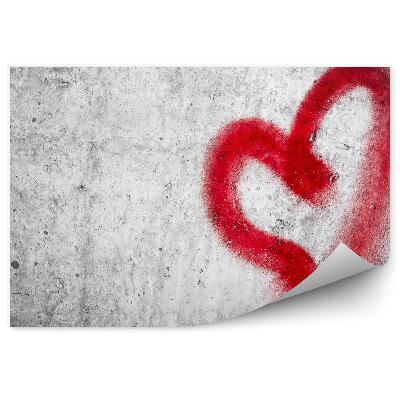 Papier peint Graffiti mural cœur rouge
