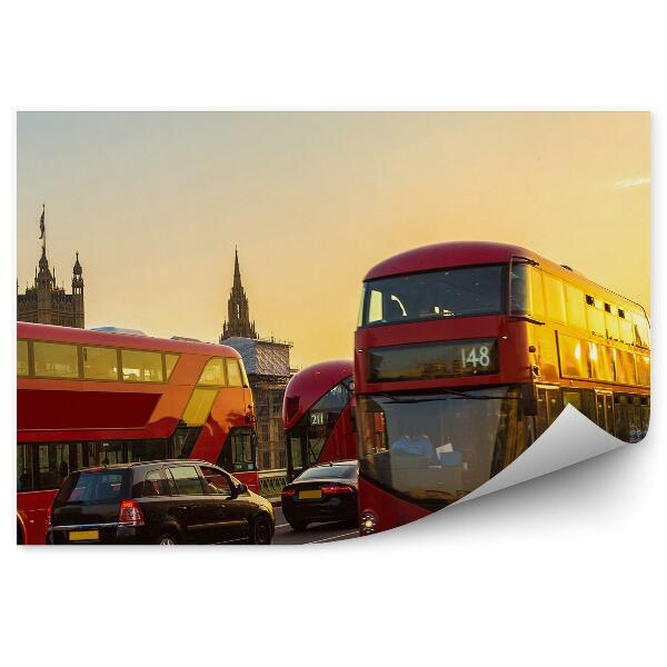 Papier peint big ben london bridge westminster traffic cars