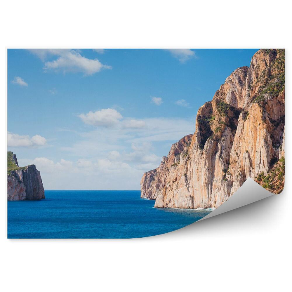 Papier peint Hautes falaises Côte méditerranéenne