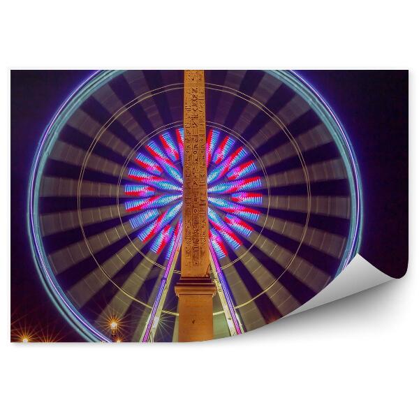 Papier peint Obélisque Luxor Concord Square Grande Roue Nuit de lumière