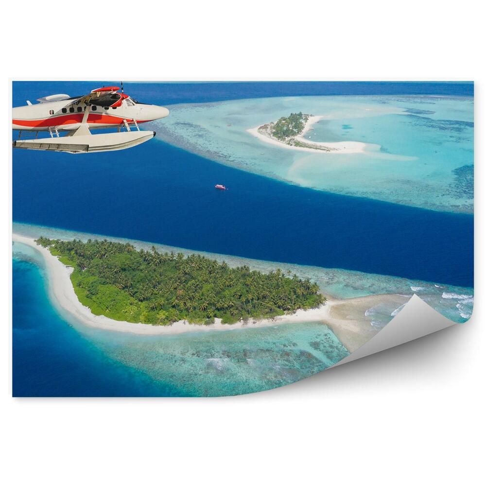 Papier peint Avion survolant les îles Maldives