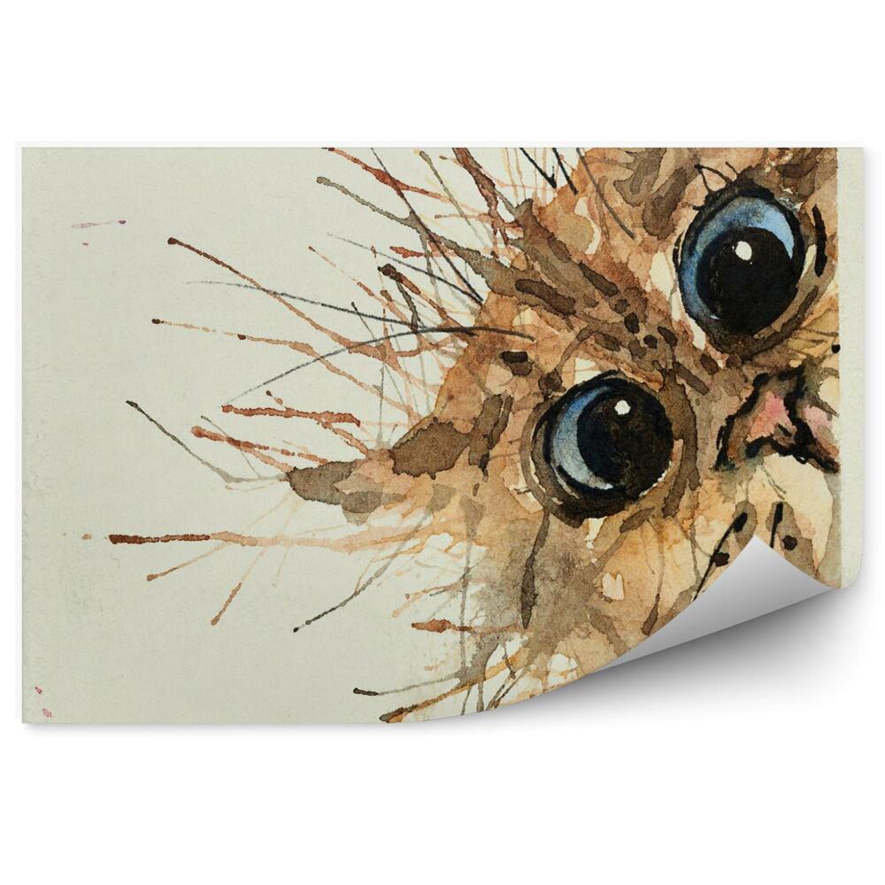 Tapisserie murale Dessin d'un chat à l'aquarelle