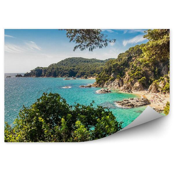 Papier peint Lloret de mar espagne plage nature eau verdure