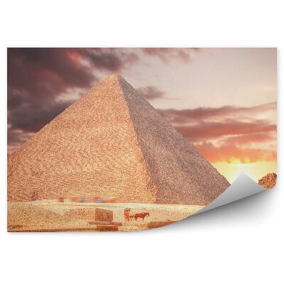 Papier peint Pyramides d'Égypte circulation des touristes