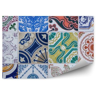 Papier peint Mosaïque de carreaux à motifs colorés