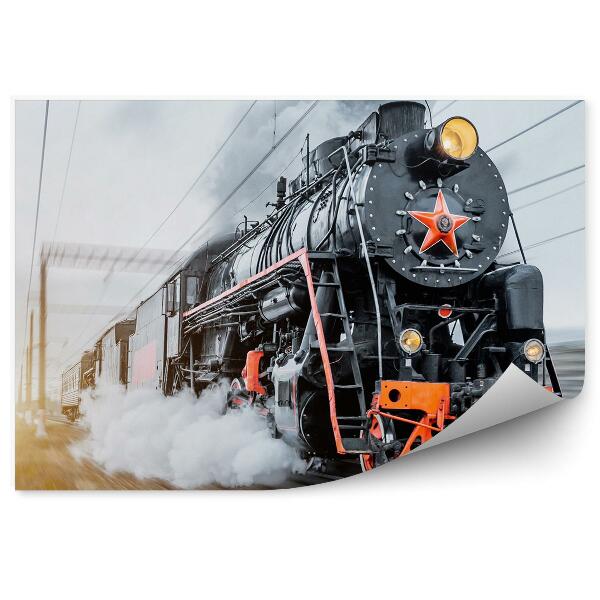 Papier peint Locomotive noire en mouvement