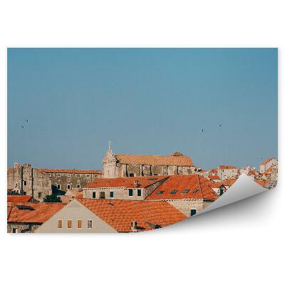 Papier peint vieille ville dubrovnik ville toits architecture