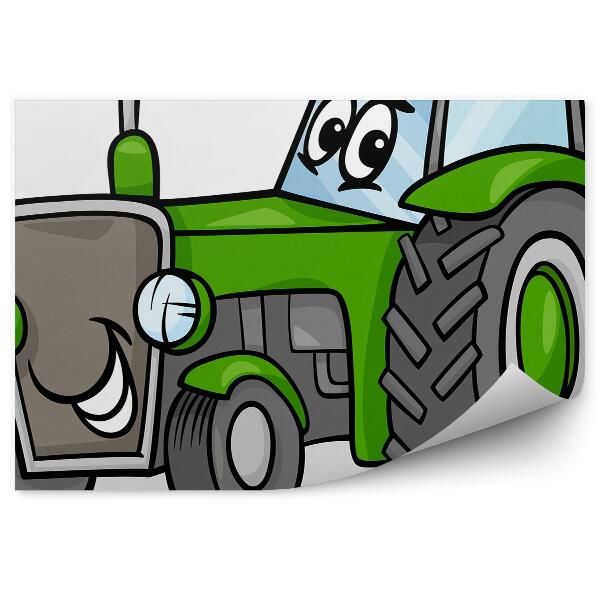 Tapisserie murale Tracteur vert souriant