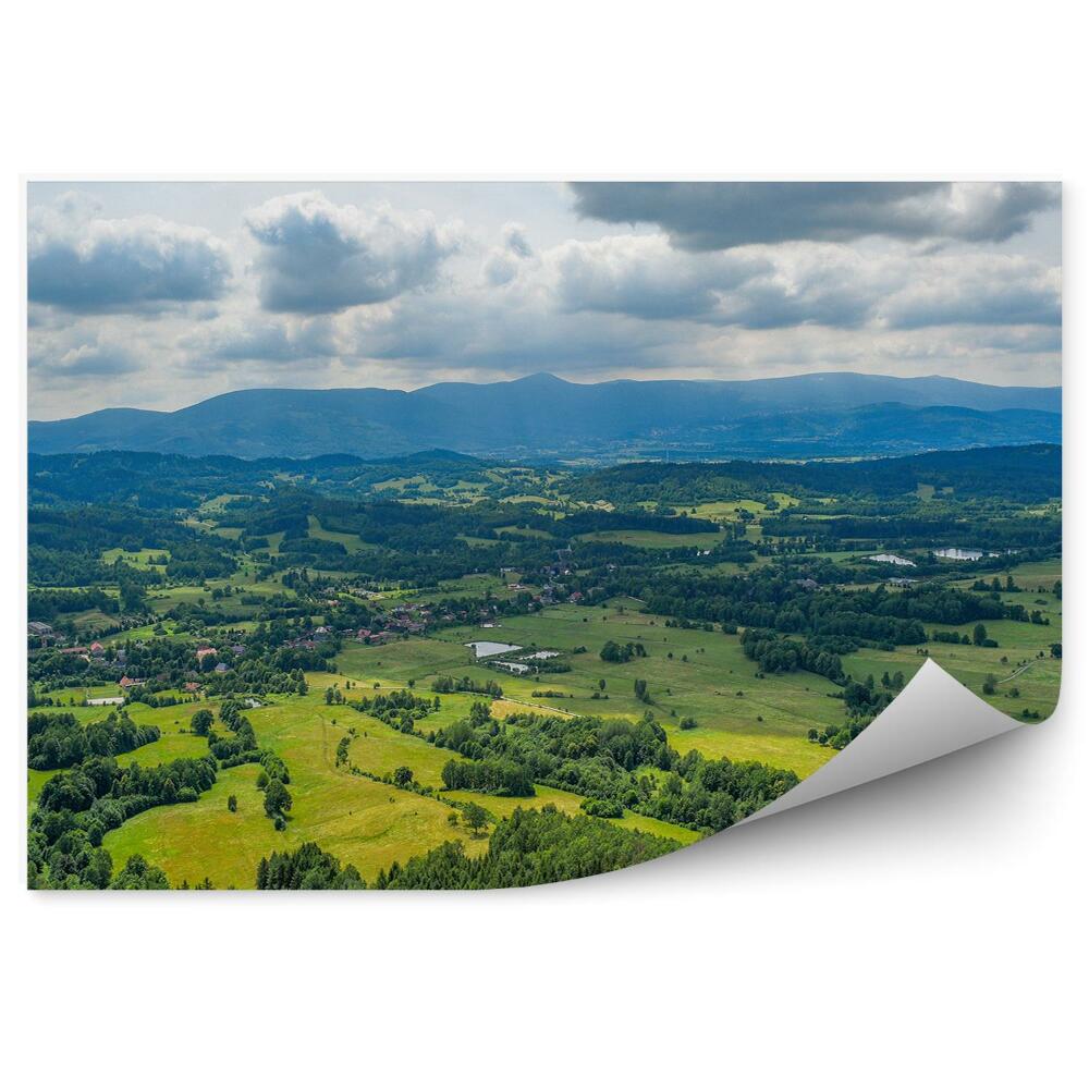 Papier peint Ciel Nuageux Au-Dessus Des Montagnes De Krkonoše