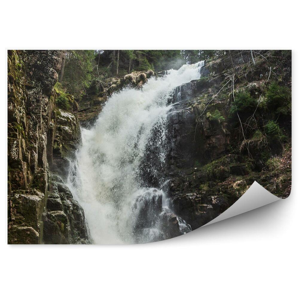 Papier peint Chute D'eau Des Monts Géants Rochers