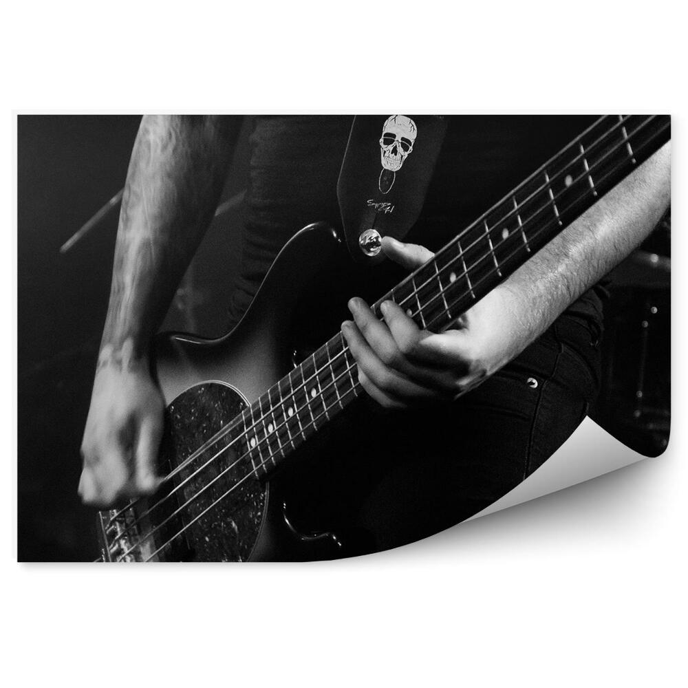 Papier peint Rock Guitare Noir et Blanc Musique