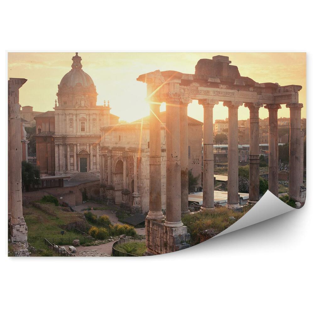 Papier peint Forum romain Rome Coucher de soleil