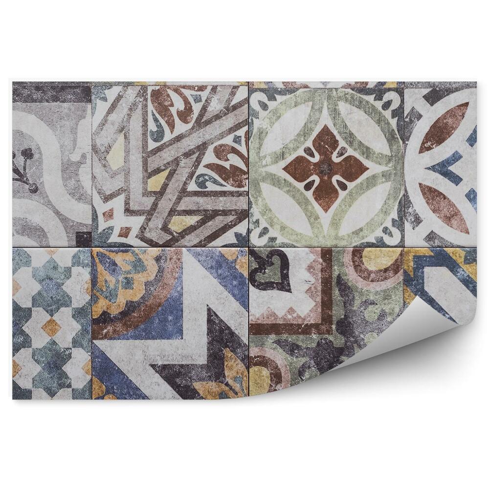 Papier peint Mosaïque de motifs marocains formes de carreaux