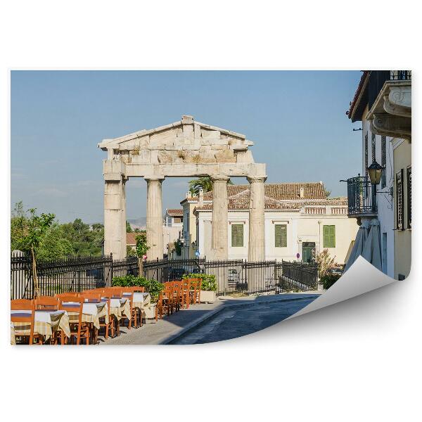 Papier peint Ruines Restaurant Athènes Grèce Plantes