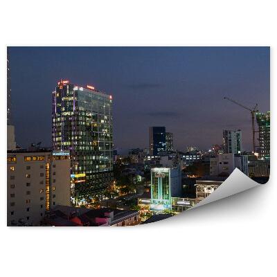 Papier peint Gratte-ciel Bâtiments Nuit Tokyo Japon