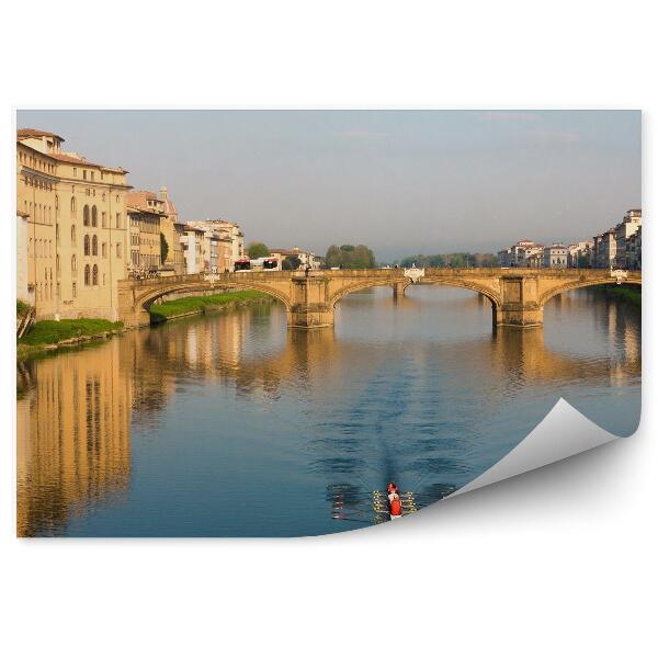 Papier peint Florence Vue de la rivière Canoéistes