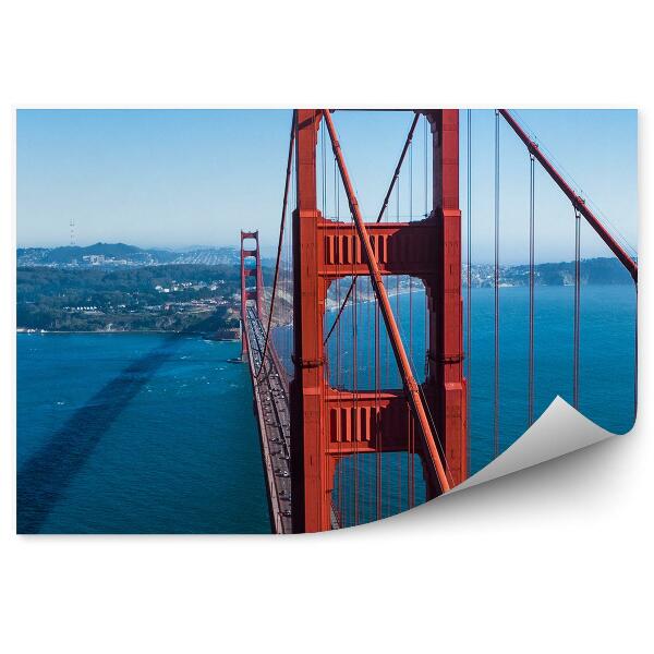 Papier peint Golden gate usa bridge blue water sky island