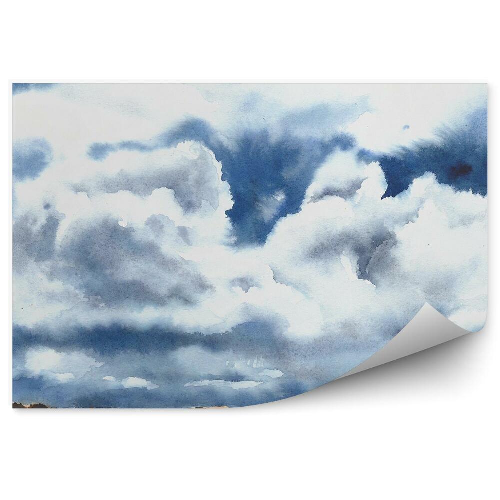 Papier peint Route ciel nuageux nature peinte