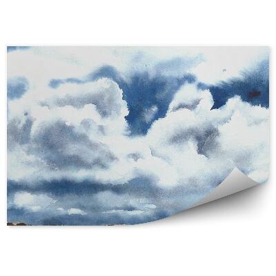 Papier peint Route ciel nuageux nature peinte